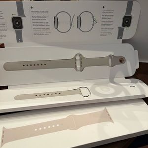 Brand New Authentic Apple 44MM Stone with Gold Sport Strap.